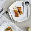 Cuchillo y Tenedor Cuchara de Acero Inoxidable 410 Transfronterizos Portugueses Red Social Negra Cuchillo y Cuchara Cuchillo y Tenedor para Bistec Occidentales Vajilla de Postre