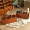 Caja pequeña de madera para escritorio de oficina, soporte para lápices, pinceles de maquillaje, control remoto, caja de almacenamiento de escritorio