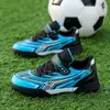 Zapatos de Fútbol Antideslizantes Profesionales para Niños con Tacos Largos para Entrenamiento, Zapatos de Competición Transpirables con Velcro, Tacos para Niños