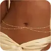 Amazon Corrente de Cintura Metálica Feminina em Camadas com Contas Cruzadas Dupla Camada Ajustável Tendência Sexy Corrente Corporal Atacado