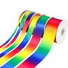 Cinta arcoíris al por mayor de fábrica, cinta de poliéster colorida de alta densidad con degradado, material DIY, cinta para embalaje de repostería