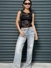 Regata Elegante de Renda de Camada Única Sem Bojo Slim Fit para Mulheres - Lançamento Primavera/Verão 2026 Europeu e Americano Transfronteiriço