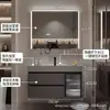 Nuevo Modelo Gabinete de Baño con Lavabo Extra Grande Integrado, Tocador de Baño, Lavabo, Juego de Gabinete con Lavabo de Placa de Roca para Baño