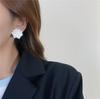 Pendientes Zhao Rusi con forma de flor y clip para oreja, estilo japonés y coreano, estilo francés, con diseño de hada blanca y dulce.