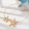 1 Pieza Collar para Mujer Metal Dorado Estrella de Mar Bohemio Vacaciones Estrella de Mar Aleación Collar Joyería para Fiesta Banquete
