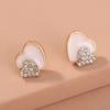 Aretes de Moda Transfronteriza Creativos Combinables para Mujer Ins Temperamento Coloridos con Gota de Aceite Amor Cobre Micro Aretes de Flor