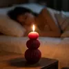 Velas Aromáticas Rayadas Borgoña Personalizadas, Luz de Mesa Creativa con Fragancia para Bodas, Regalo de Alta Gama para Niñas