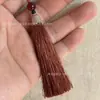 Flor de Mano de Buda con Borla Exquisitas Perlas Nudo Chino Colgante Broche Hanfu Borla de Hanfu Bolsita de Borlas Funda de Teléfono con Borla