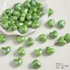 Cuentas de cerámica verde fresco flor linda encantadoras cuentas sueltas accesorios para pulsera de cuentas hechas a mano diy bolsa