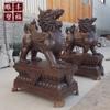 Fabricante de Esculturas de Animal Pixiu de Cobre, Par de Pixius de Cobre Alados Unicórnios Macho e Fêmea para Entradas de Hotéis e Bancos