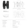 Bisagra Oculta Transfronteriza para Puertas de Apertura Hacia Adentro, Bisagra Oculta de Puerta Ajustable Tridimensional, Bisagra Plegable Cruzada para Puertas Interiores de Madera, Ferretería