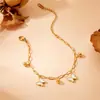 Moda Europea y Americana Nicho Temperamento Alto Grado Mariposa Colgante Decorativo Cadena de Acero Inoxidable Chapada en Oro Pulsera