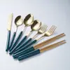 Talheres de Aço Inoxidável de Luxo Nórdico Cuidadosamente Selecionados, Faca, Garfo e Colher de Cintura Fina, Talheres Ocidentais de Aço Inoxidável, Faca e Garfo de Bife Domésticos