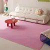 Tapete de sala de estar estilo dopamina, sofá e mesa de centro na cor creme, tapete antiderrapante, tapete de cabeceira para quarto infantil estilo ins, tapete de chão