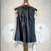Elegante y Versátil Chaleco sin Mangas para Mujer, Nuevo Estilo Verano 2025, Elegante Camiseta de Satén con Pliegues, Ropa de Abrigo, Top Delgado