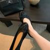 Sapatos Tendência com Estampa de Leopardo para Mulheres, Sapatilhas Lisas com Laço para Outono, Mocassins Estilo Francês Ballet, Sapatos de Couro Femininos