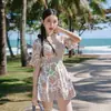 Traje de baño para pareja transfronterizo Estilo Étnico Retro Falda de una pieza Ligeramente gordo mm Traje de Baño para Mujer de Vacaciones Traje de Pantalones de Playa para Hombre
