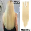 Venta al por mayor transfronteriza Juego de 12 piezas de extensiones de clip para el cabello para mujeres europeas y americanas, Pelucas de clip de cabello largo liso, En stock para venta al por mayor