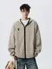 Sudadera con capucha de estilo coreano, puntos dulces, para mujer, corte holgado, ribete negro, bordada, con cremallera, informal, prenda exterior versátil para primavera y otoño