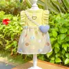 Vestido de Burbujas Elástico Ultradelgado de Seda de Hielo Ropa para Mascotas Accesorios para Gatos y Perros de Piernas Cortas en Verano para Prevenir la Caída del Pelo