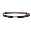 Cinturón para Mujer de Cuero Genuino de Doble Vista Hebilla de Bloqueo de Alta Calidad Cinturón Delgado de Cuero con Vestido Decorativo Cinturón de Cuero Vacuno para Mujer