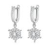 Pendientes de Reina de Hielo Estilo Transfronterizo Tendencia Nicho Copo de Nieve Blanco Circonita Pinzas para Orejas Kzce324
