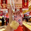 Cadena para Teléfono Móvil de Trébol de Cuatro Hojas Dorado 999 de la Suerte con Llavero de Dinero Concha de Agua Colgante Dorado Mismo Estilo como Regalo