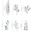 Folhas Prateadas Simuladas Acessórios de Plantas Prateados Folhas Falsas Prateadas Simuladas Acessórios para Arranjo de Flores Acessórios de Folhas de Samambaia Prateada
