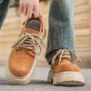 Zapatos de cuero de otoño para hombre con punta redonda, cordones y tacón medio, zapatos Derby estilo británico de suela gruesa transfronterizos, zapatos de hombre versátiles y modernos, dropshipping