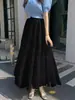 Falda de Encaje para Mujer Primavera y Verano 2025 Nuevo Estilo Elegante Larga de Gran Vuelo Falda Paraguas Falda de Malla Bordada Falda Larga de Corte A