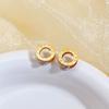 Aretes de Acero de Titanio para Mujer Elegantes Populares en Internet Carácter Romano de Alta Gama Lujo Ligero con Incrustaciones de Diamantes Aretes de Moda Nueva Moda Joyería para la Oreja