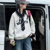 Sudadera para niña 2026 primavera y otoño nueva elegante versátil manga larga top capa base jeans de pierna ancha pierna recta conjunto