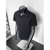 Polo Americano de Manga Corta para Hombre Camisa de Verano Cuello Camisero Camiseta para Hombre Transfronteriza Tallas Grandes Holgado Estilo Coreano Calle