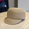 Sombrero de Paja Retro Casual Estilo Coreano de Ala Corta para Montar Protección Solar Primavera Verano Sombrero de Paja para Mujer Salida Protección Solar Playa Tejido de Paja Gorra Plana