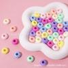 Miçangas para Rodas 14mm Material para Miçangas DIY Miçangas Acrílicas com Furo Grande Cor Macaron Contas para Contas de Joias DIY