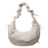 Bolso Cruzado de Hombro Único Casual Estilo Coreano Literario, Bolso de Nylon Plegado Tipo Dumpling de Ins, Bolso Cruzado de Lona con Cordón de Moda Trendy