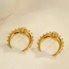 Europa y Estados Unidos populares transfronterizos simples aretes de cuerno de luna acero inoxidable chapado en oro de 18 quilates aretes alto sentido de diseño venta al por mayor