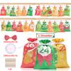 Bolsas de Regalo Navideñas de Venta Caliente Transfronterizas Bolsas de Cordón Bolsas Pequeñas de Tela para Dulces de Fiesta Navideña Set de Bolsas de Regalo Navideñas