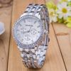 Reloj Plateado No Suizo No Resistente al Agua Dorado Oro Rosa Diamante Números Romanos Diamante para Hombres de Negocios