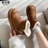 Botas de Nieve de Cuero Genuino con Suela Gruesa para Aumentar la Altura para Mujer 2026 Invierno Nueva Llegada Botines Cortos de Lana Engrosada con Felpa Zapatos de Algodón Zapatos de Algodón con Piel