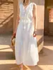 Chaleco Sin Mangas Estilo Boxi Top Pequeño Falda Blanca Traje Estilo Vacaciones para Mujer Ropa de Verano para Mujer Comercio Exterior Transfronterizo