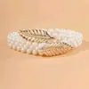 2026 Nova Corrente de Cintura com Pérolas Feminina Estilo Coreano Cinto Decorado com Strass e Pérolas Moda Doce Vestido Cinto Elástico