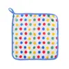 Cocina Coral Fleece Lunares Paño de Cocina Mesa Engrosado Absorbente Lavar Platos Cuadrado de Lunares Toalla Hogar con Cordón Toalla de Mano