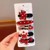 Horquilla Roja Infantil para Festival de Primavera, Pin de Tela Roja con Puntos Blancos Lindo para Niña con Lazo, Horquilla con Ambiente de Año Nuevo