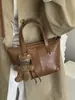 Yuezi 2026 Otoño/Invierno Nueva Bolsa de Gran Capacidad Bolso de Hombro Simple Retro Bolso de Axila Bolso Tote Casual para Viajes