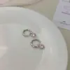 Pendientes de Zirconia Rosa Dulce y Fresco Amor Pendientes de Mujer Estilo Coreano Moda Diseño Elegante Versátiles Pendientes Artísticos de Instagram