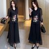 Traje de moda para mujer 2025 Primavera Nuevo Moda Estilo Occidental Floral Camisa de Gasa de Manga Larga Pantalones de Pierna Ancha Elegante Conjunto de Dos Piezas