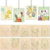 Piezas de Madera de Pascua Transfronterizas Sin Terminar Bricolaje Pintura Infantil Conejo Huevo Decoración Artesanía de Madera Adornos Colgantes