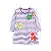 26 Vestido Nuevo de Otoño para Niños con Aplicaciones de Animales, Vestido de Princesa para Niñas, Vestido Rayado para Niños Pequeños, Suministro Transfronterizo