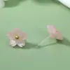 Brincos de Resina de Flor de Cinco Pétalas, Exquisitos, Compactos, Personalizados, de Nicho, Design de Luxo Leve, Brincos Femininos, Doces e Simples